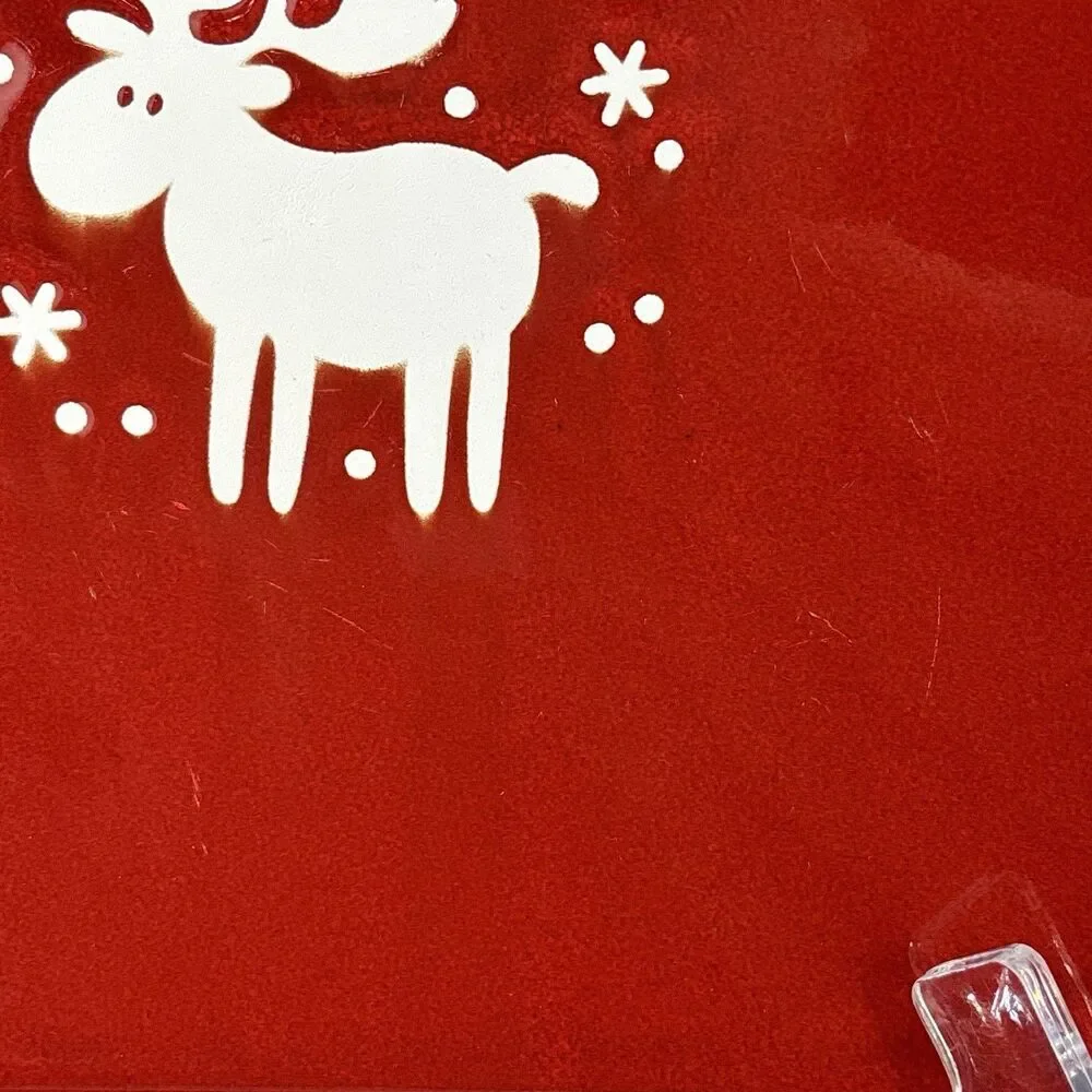 RARE WAECHTERSBACH 8.5”Red Salad Dessert Plate White Deer/Moose EMMA Germany
